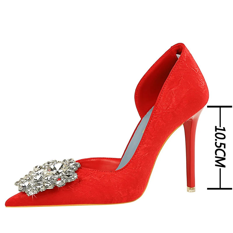 Beautiful High Heels Rhinestone Women Pumps Luxury Banquet Shoes