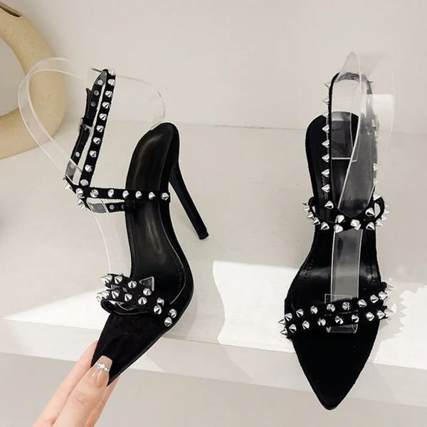 Sexy Metal Rivet Ankle Strap Sandals Ladies