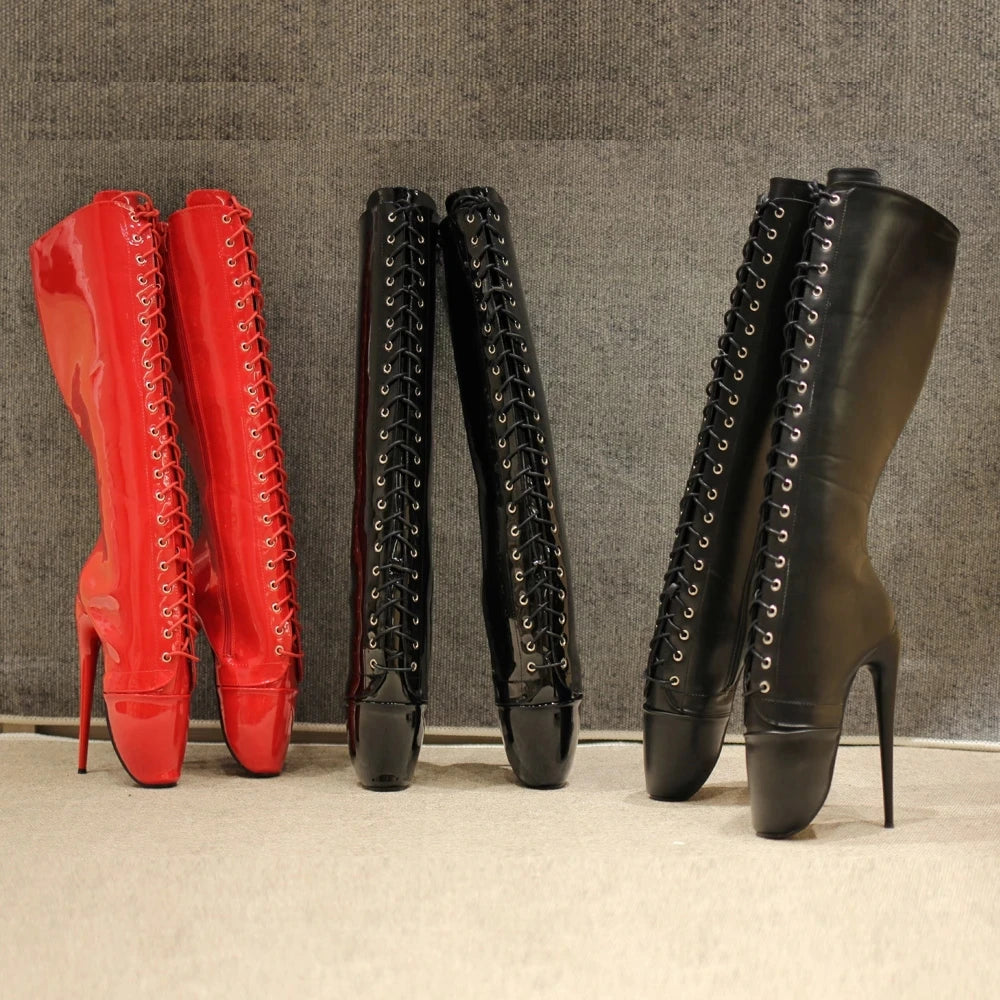 New Arrive Sexy Ballet Boots Pointed-toe 18CM Thin Heels Sexy Fetish Knee-high Boots