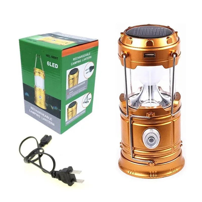 Portable Solar Charger Camping Lantern Lamp LED Outdoor Lighting Folding Camp