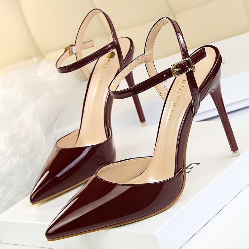 Patent Leather Heels  Fashion Woman Pumps Stiletto Women Sexy Party Shoes