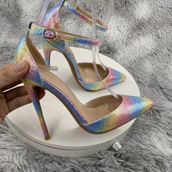 Genuine sequin Pointed High-heeled Shoe  Women's Sandals