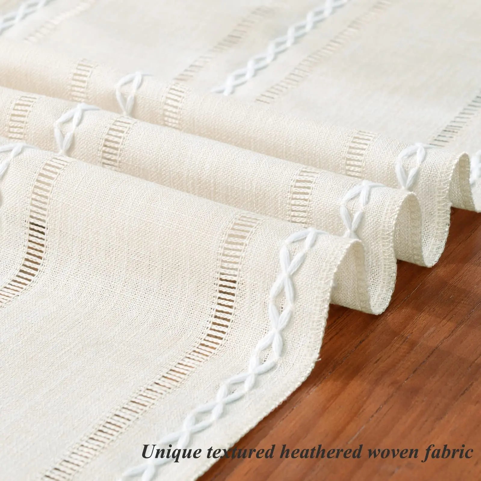 Linen Table Runner Farmhouse Rustic Table Runners with Tassels