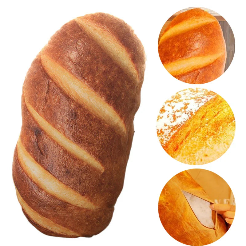 Bread Design Plush Throw Cushion Soft Washable Removable Pillow Kids Room Gift