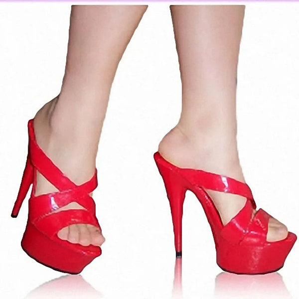 New 15CM/5inches PU Upper Fashion Sexy Exotic High Heel Platform Party Women Slippers