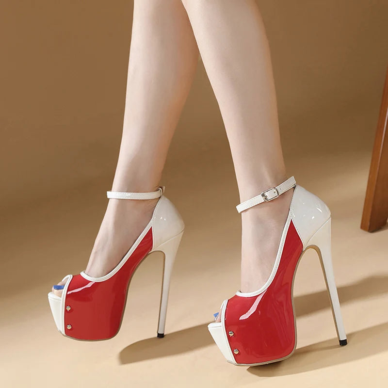 Sexy Peep Toe Party Club Strip Pole Dance Ultra High Heels Platform Pumps