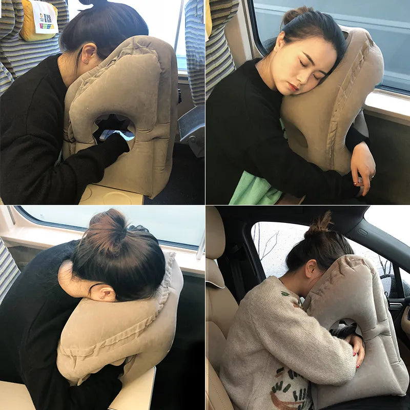 Upgraded Inflatable Air Cushion Travel Pillow