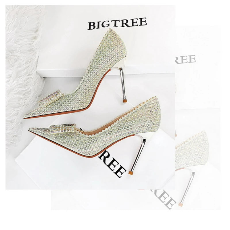 Korean Version of Sweet Women Shoes Shallow Mouth Pointed Wedding Shoes