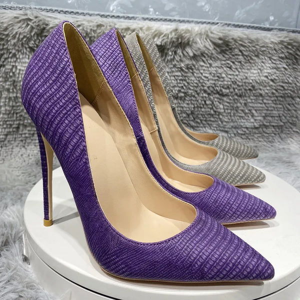 sexy purple snake effect high heels party use