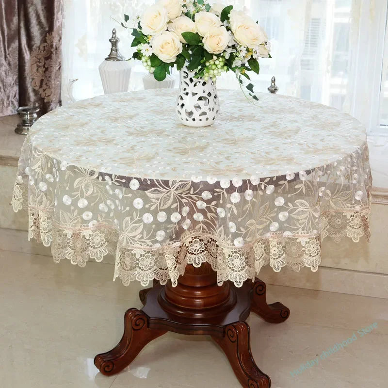 New Lace Tablecloth Pastoral round tablecloth Dining table cloths