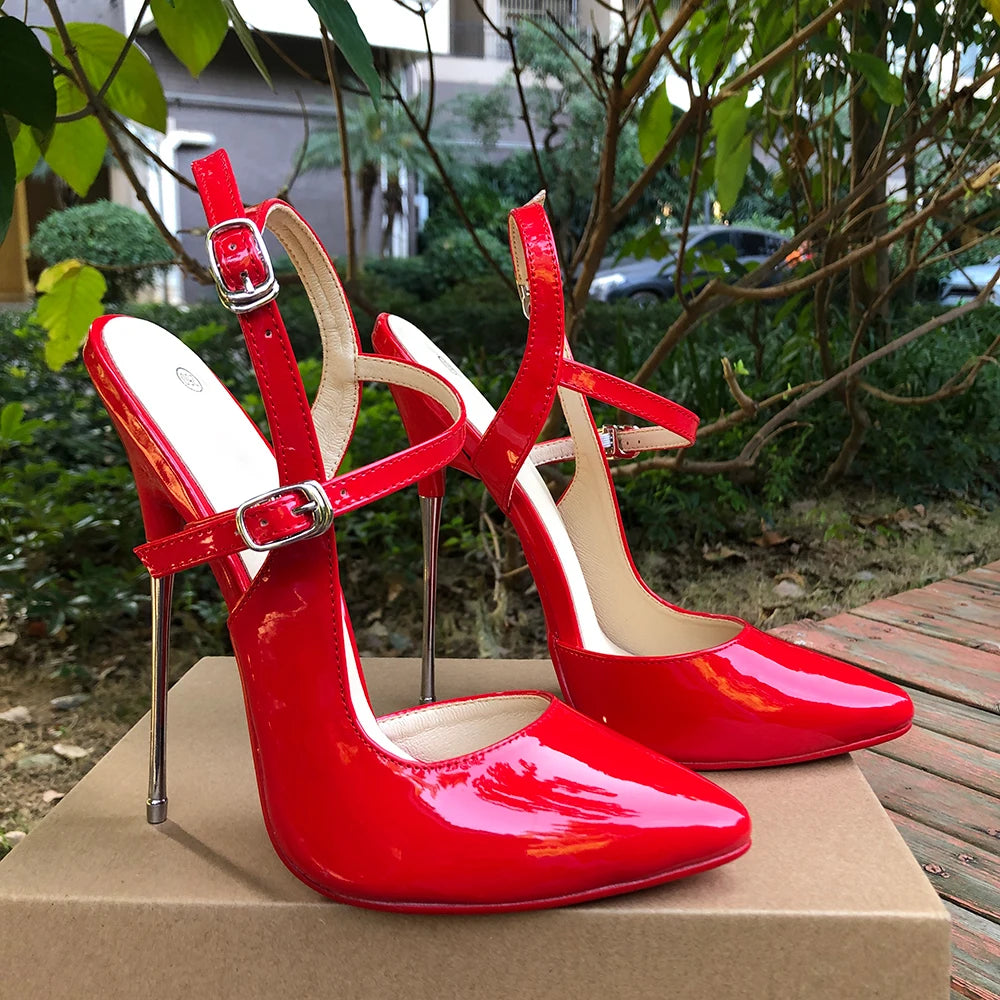 16cm Super High Heels Sandals Women Red Sexy Pointy Toe Pumps