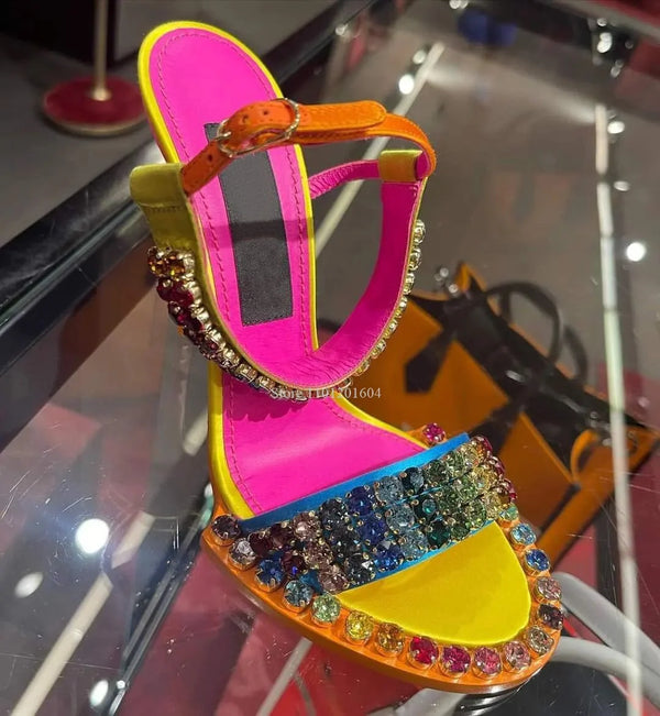 Women Color Crystal Sandals