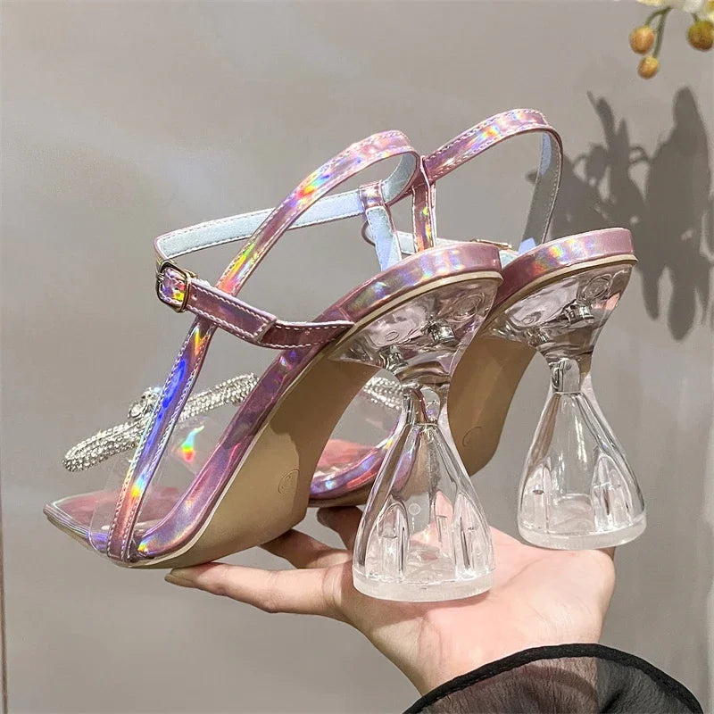 Fashion Butterfly-knot Buckle Strap Square Toe Woman Sandals