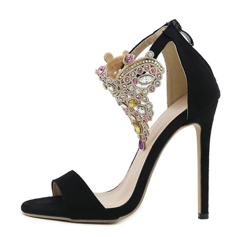 Fashion Color Rhinestone Women's Sandals High Heels