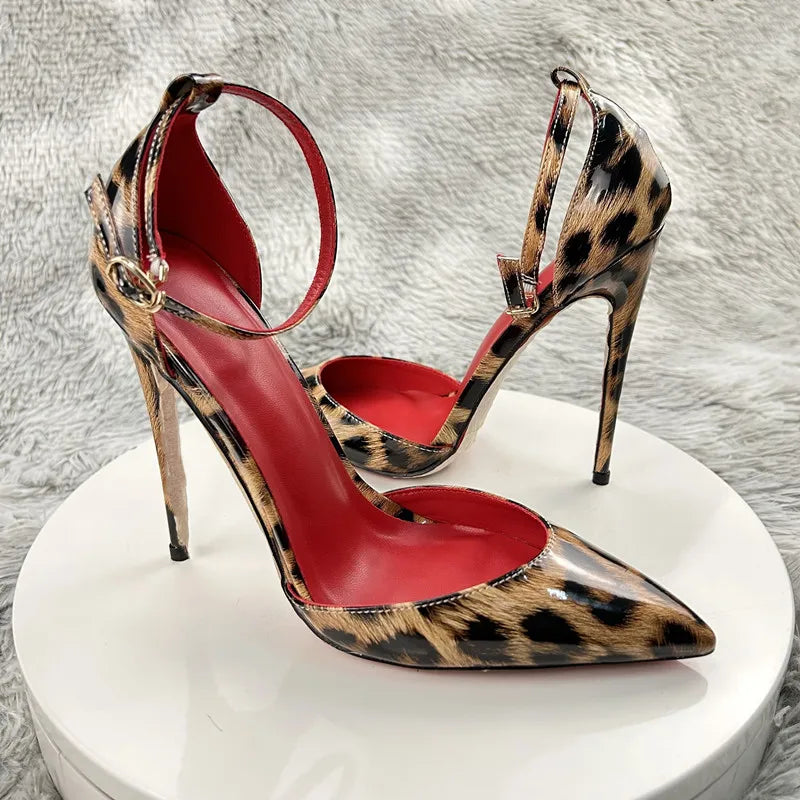 New sexy leopard print 12cm 10cm 8cm thin high heel