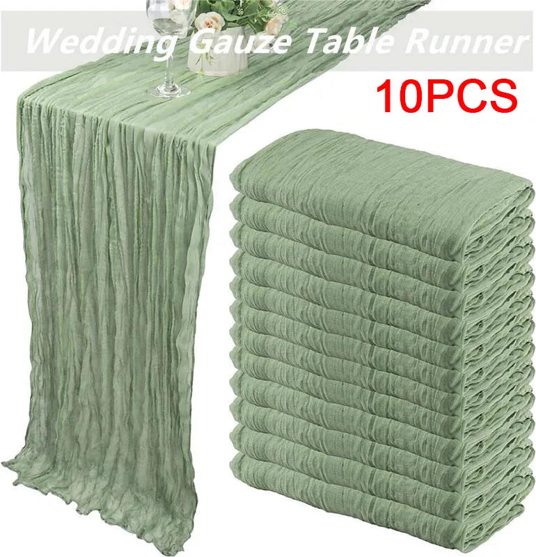 10pcs/set Cheese Cloth Gauze Table Runner