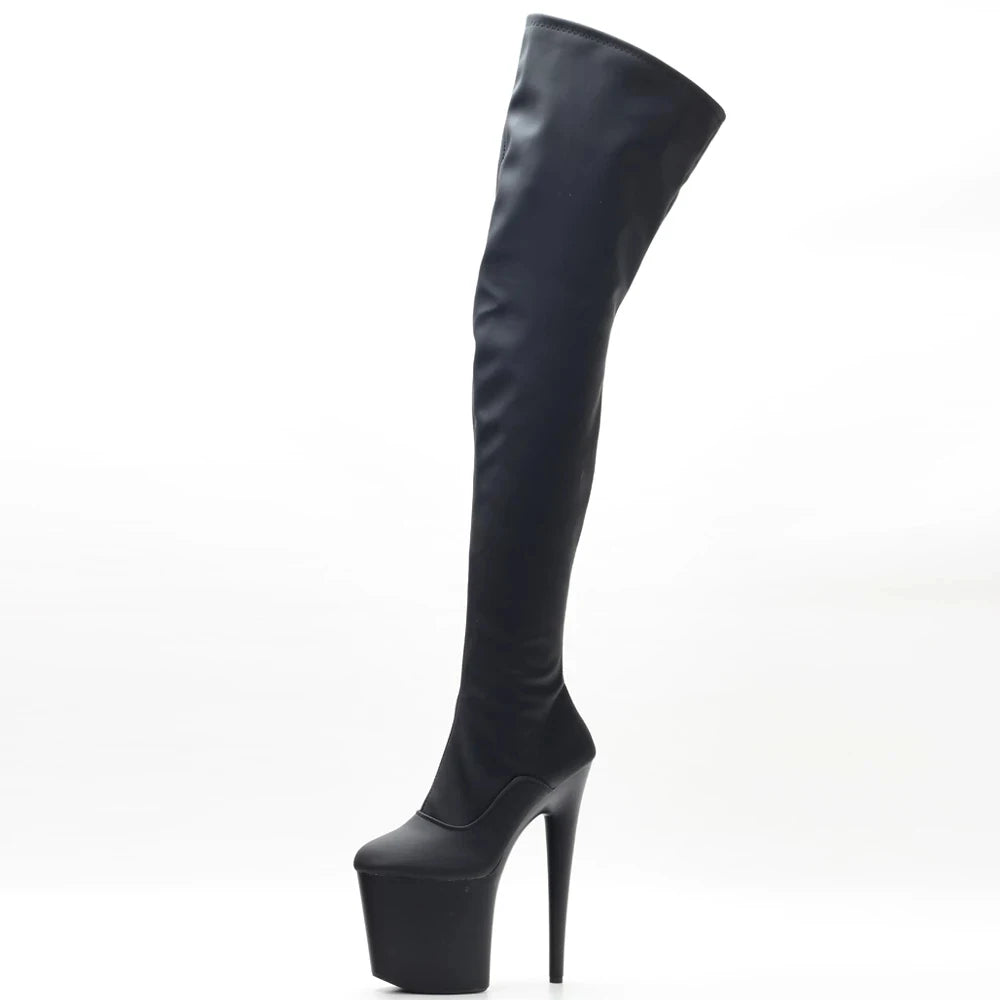 Women Sexy Over-the-Knee Boots 20CM Super High Heel  Fetish Pole Dance Thigh Long Boots
