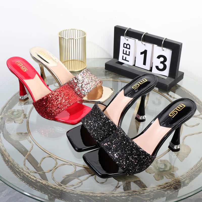 summer stilettos high heels to wear fashion sandals foreign trade women's shoes 9.5CM