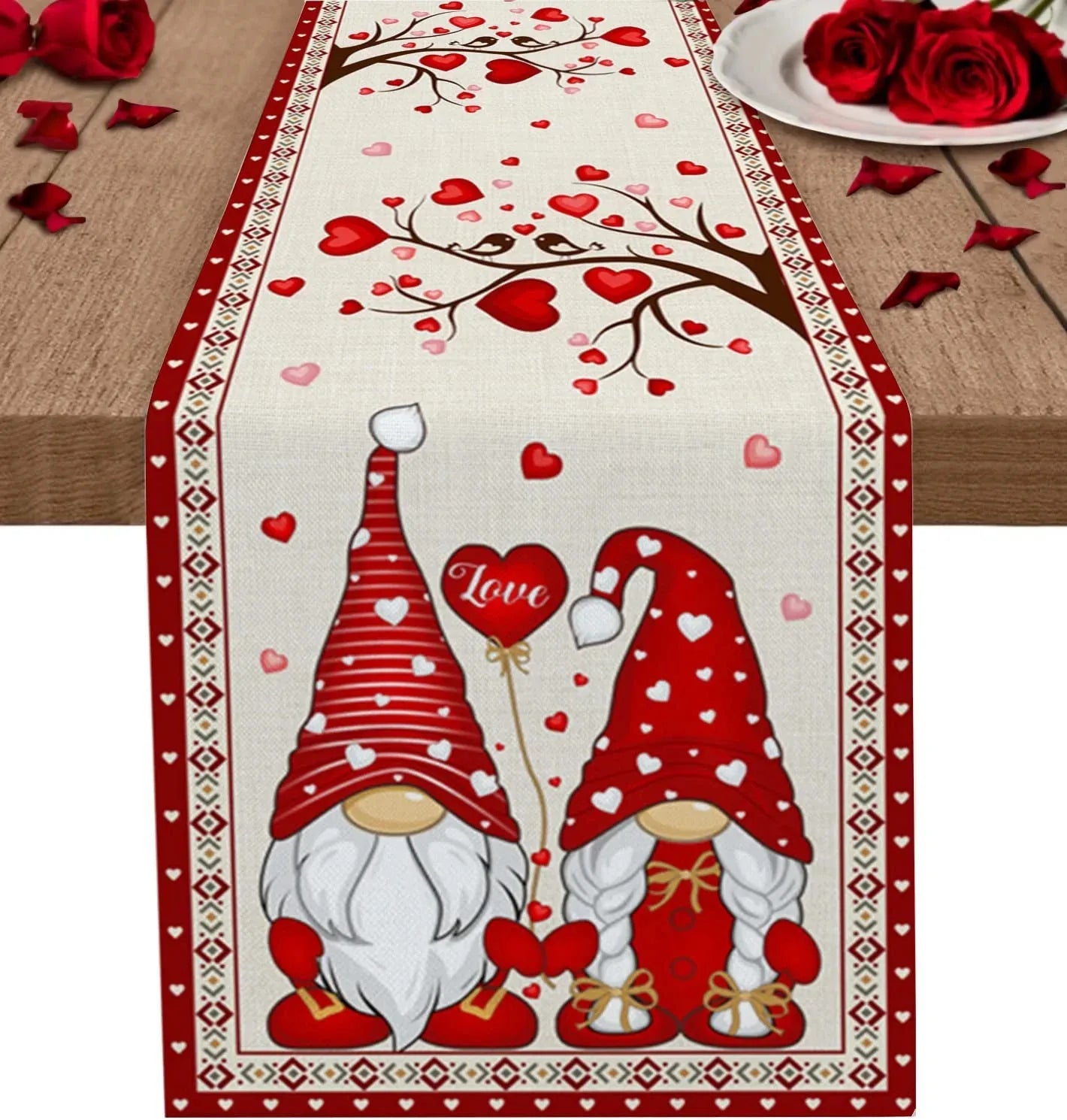 Valentine's Day Linen Table Runner