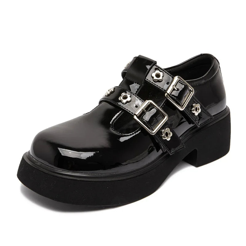 Fashionable Platform Thick Heel High-grade Mary Jane Shoes British Style Women's