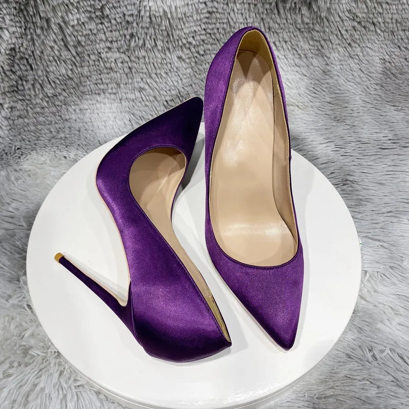 Sexy purple  stiletto high heel shoes