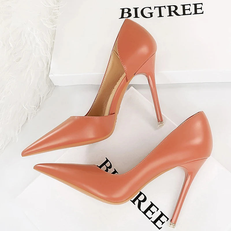 Sexy Party Shoes Pu Leather High Heels Women Shoes Stiletto Luxury Banquet Shoes