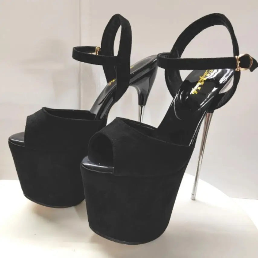 Summer 19cm Metal Thin High Heels Sandals Female Platform Women's Shoes