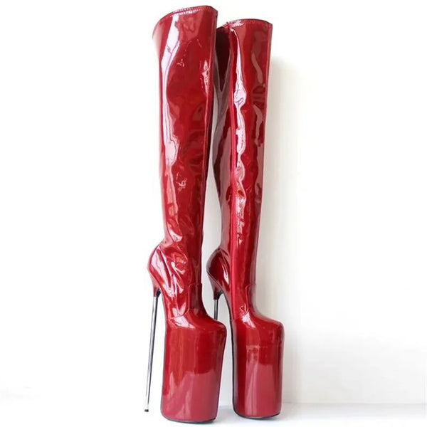 30cm Ultra High Metal Thin Heels Stilettos Over The Knee Long Boots