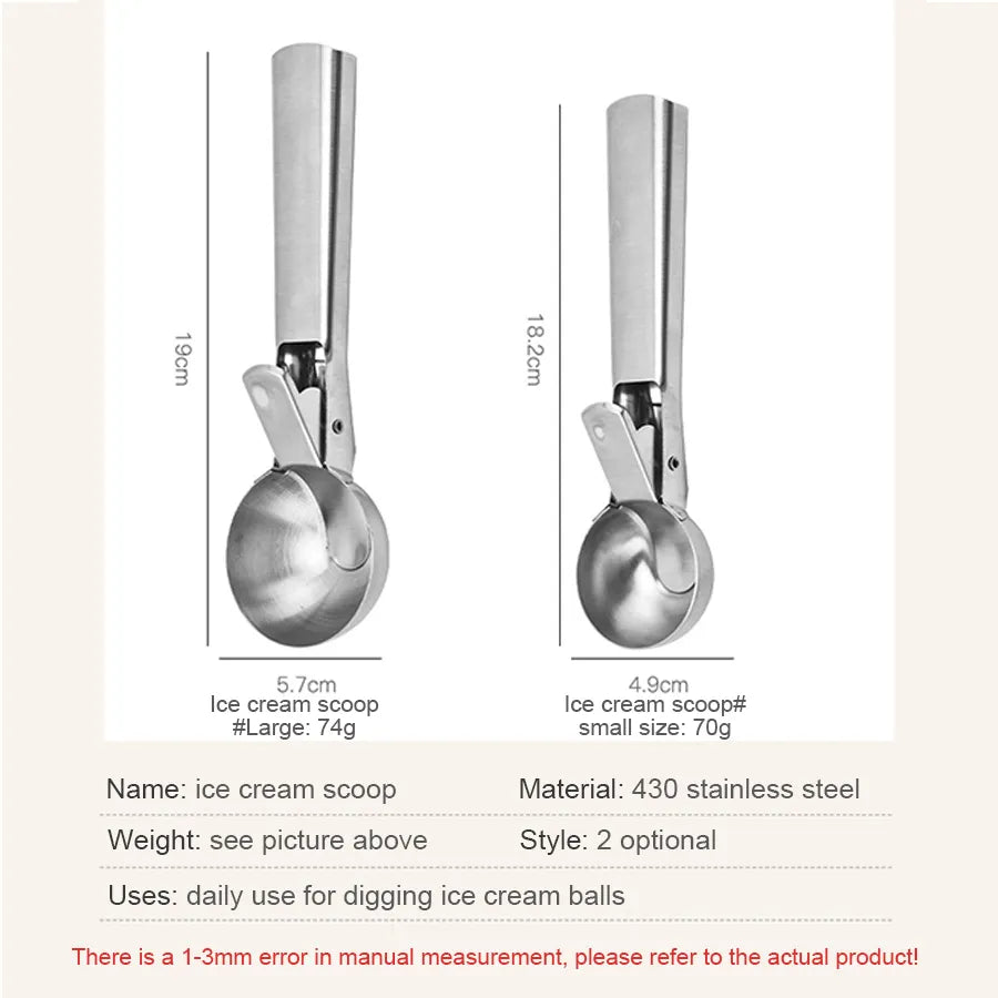 Stainless Steel Dual-purpose Ice Cream Scoop Ice Cream Scooper