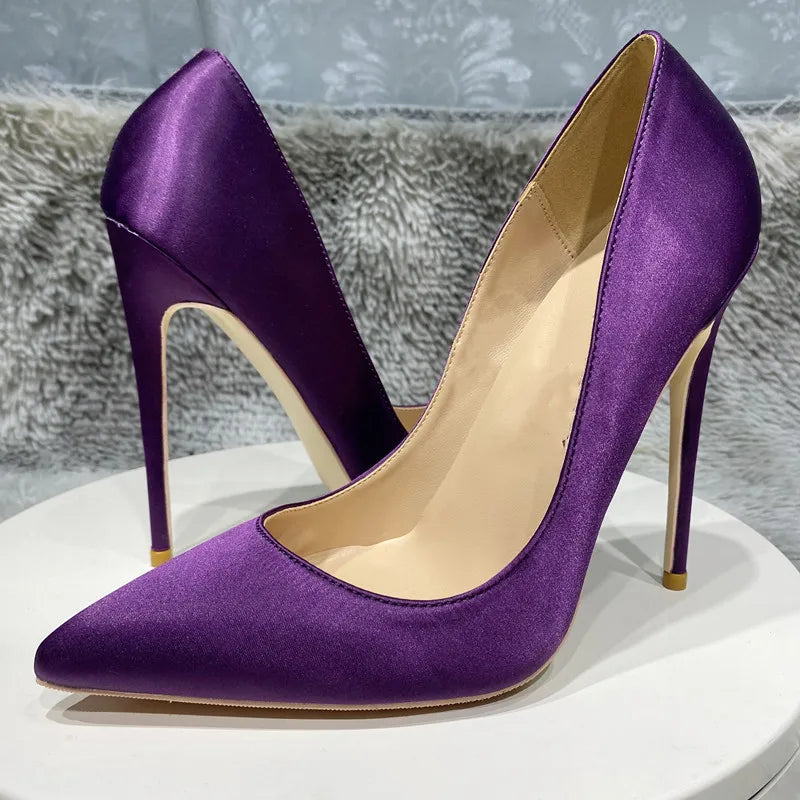 Sexy purple  stiletto high heel shoes