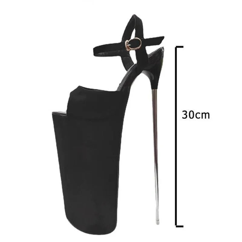 Summer 30cm Metal Thin High Heels Sandals Female Platform Women's Shoes