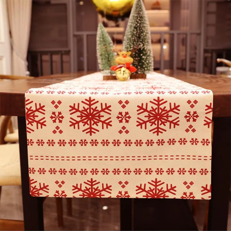 Triangle Minimalism Christmas Table Runner Snowflake Canvas Christmas