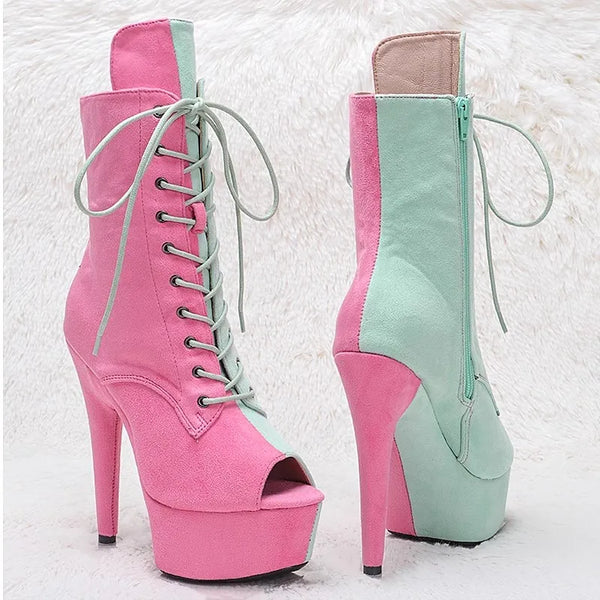 New Suede Upper 15CM/6Inch Women's Platform Party High Heels Boots