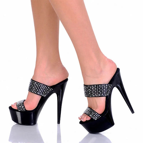 New 15CM/6inches PU Upper Fashion Sexy Exotic High Heel Platform Party Women Slippers