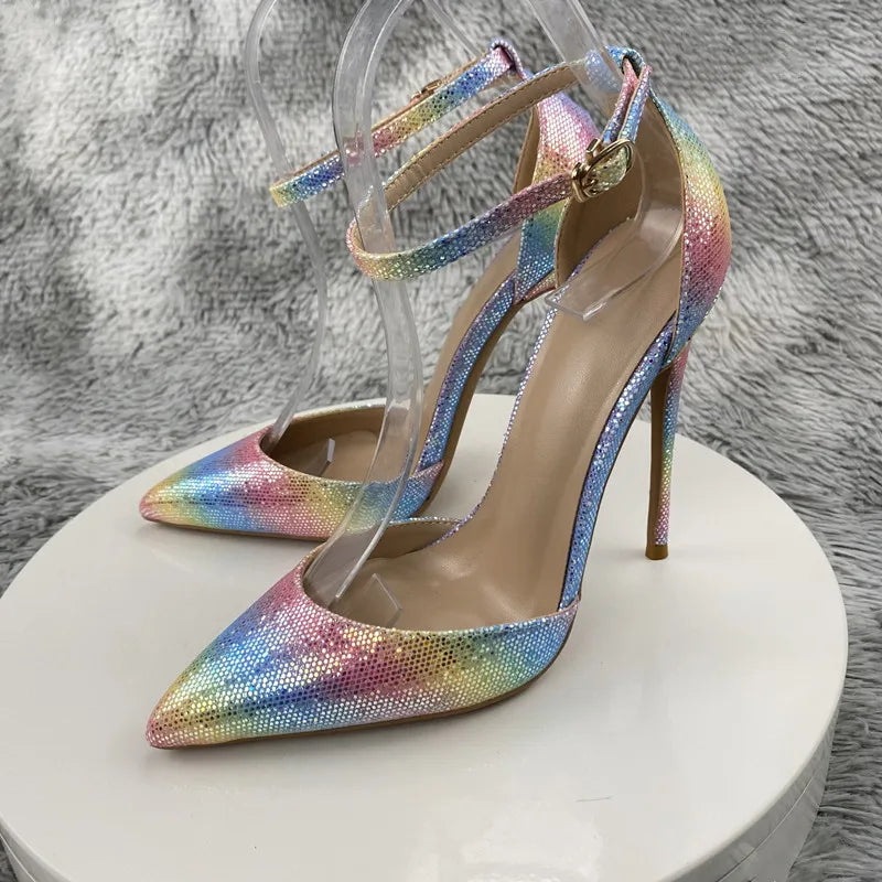 Genuine sequin Pointed High-heeled Shoe  Women's Sandals