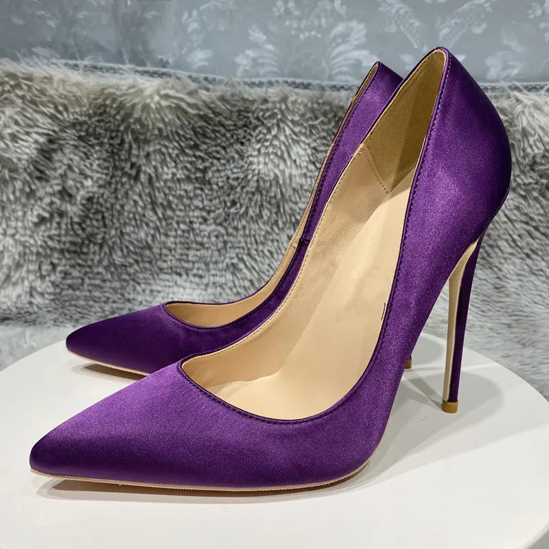 Sexy purple  stiletto high heel shoes