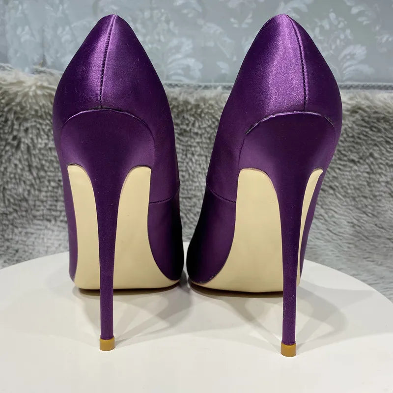 Sexy purple  stiletto high heel shoes