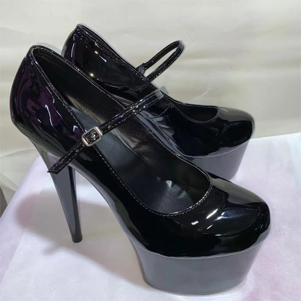 Sexy 17cm high heels simple and comfortable PU material single shoe