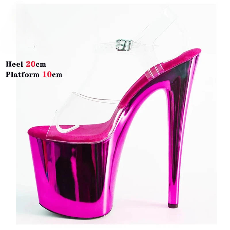 Sexy 8 Inches Sandals 20CM Ultra High Thin Heels Exotic Platform Pole Dance Shoes Woman