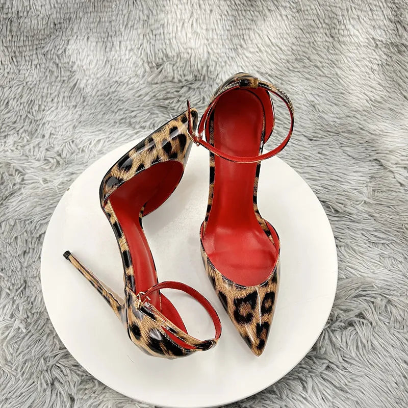 New sexy leopard print 12cm 10cm 8cm thin high heel