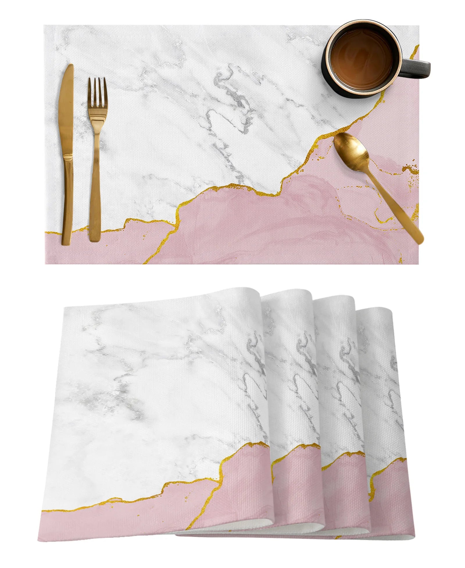 White Marble Pink Table Runners Printed Coffee Tablecloth Wedding Decoration
