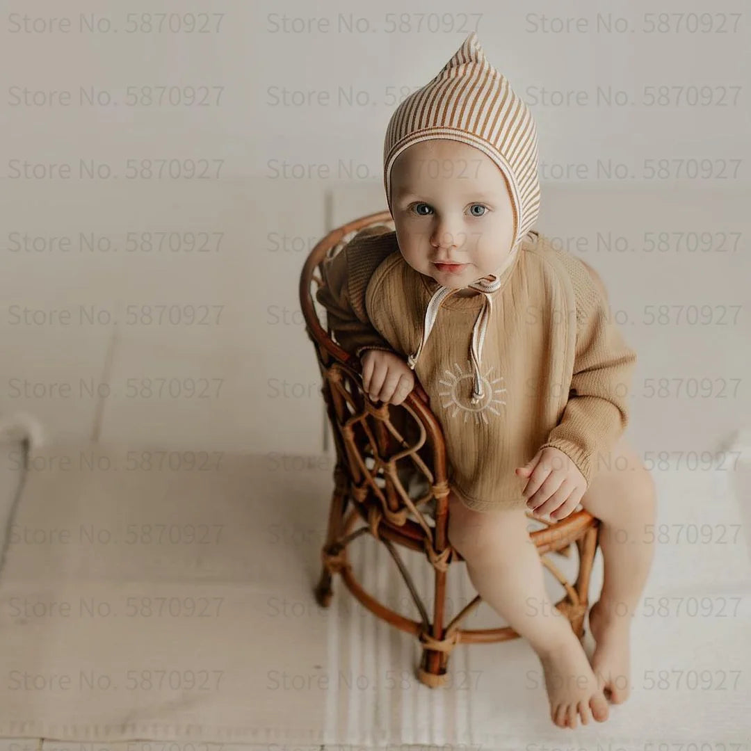 Newborn Photography Props Rattan Chair Bamboo Bed Bebe Basket 
Container