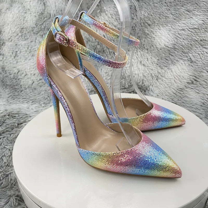 Genuine sequin Pointed High-heeled Shoe  Women's Sandals