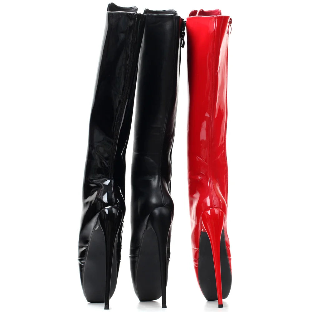 New Arrive Sexy Ballet Boots Pointed-toe 18CM Thin Heels Sexy Fetish Knee-high Boots