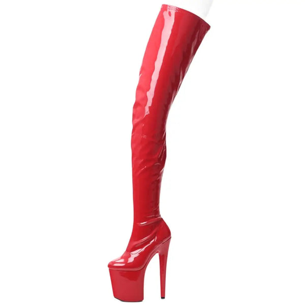 Custom Made Over-the-Knee Long Shaft Thigh Hi Boots 20CM Super High Heel